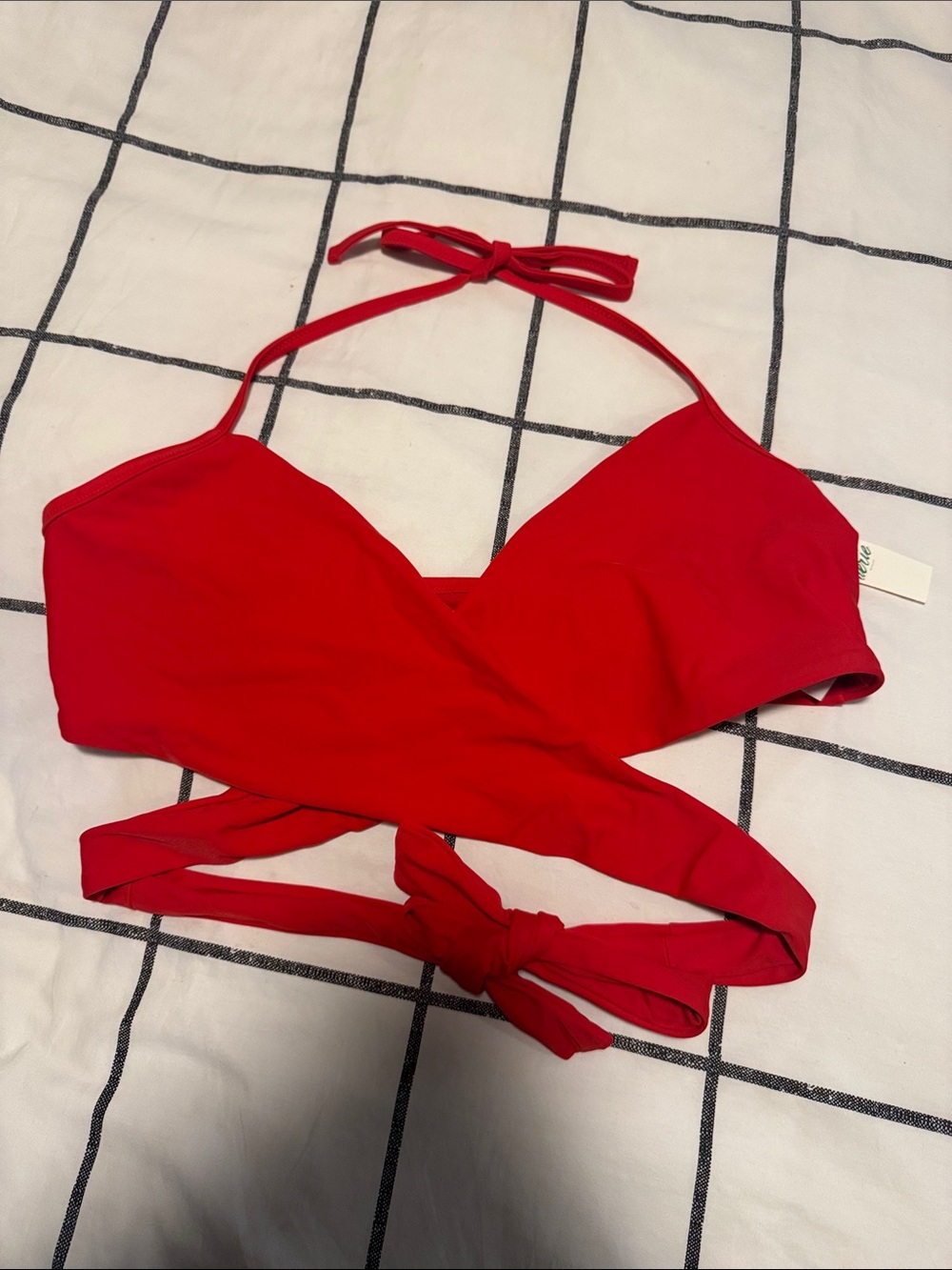 NWT Aerie red wraparound bikini top size XL
